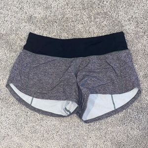 Lululemon Speed Up 2.5in short, gray and black, size 2